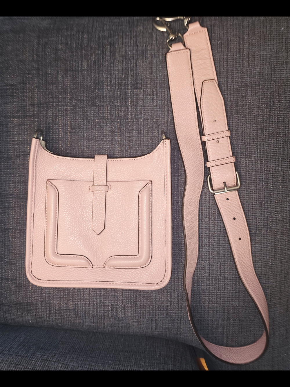 Rebecca Minkoff Kylie Lavendar Unlined Pebbled Leather Crossbody Bag Purse - Picture 12 of 12